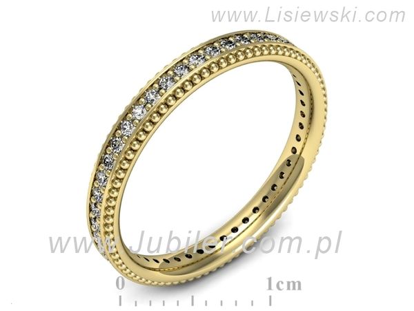 Obrączka z brylantami żółte złoto próba 585 - p16599z- 1