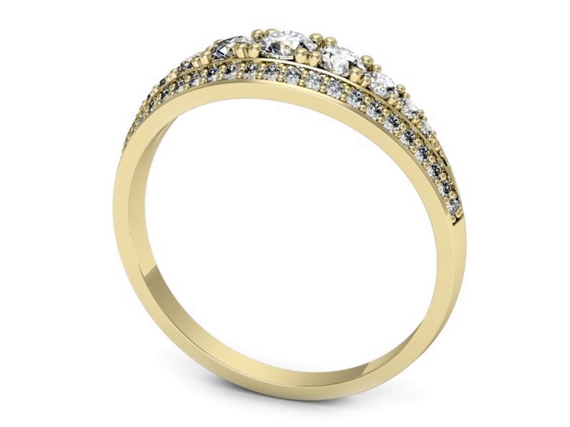 Złoty pierścionek z brylantami żółte złoto - p16601z — zdjęcie 3