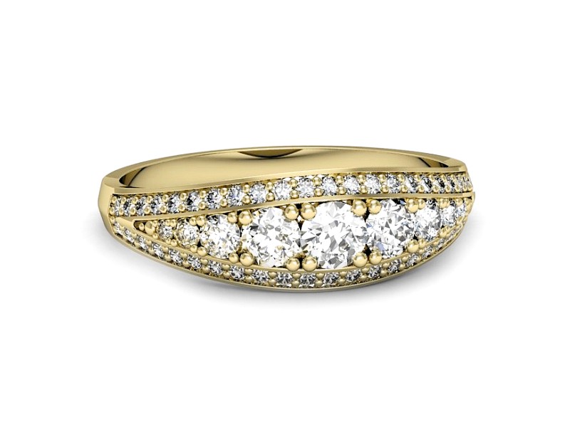 Złoty pierścionek z brylantami żółte złoto - p16601z — zdjęcie 2