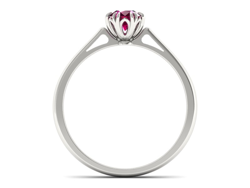 Złoty pierścionek z rubinem białe złoto - p16603br — zdjęcie 2