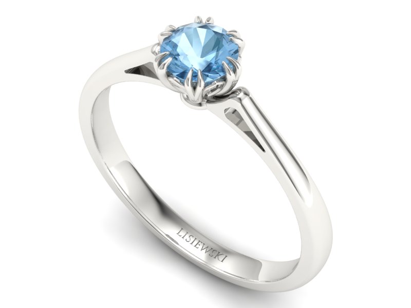 Złoty pierścionek z topazem białe złoto - p16603btp — zdjęcie 3