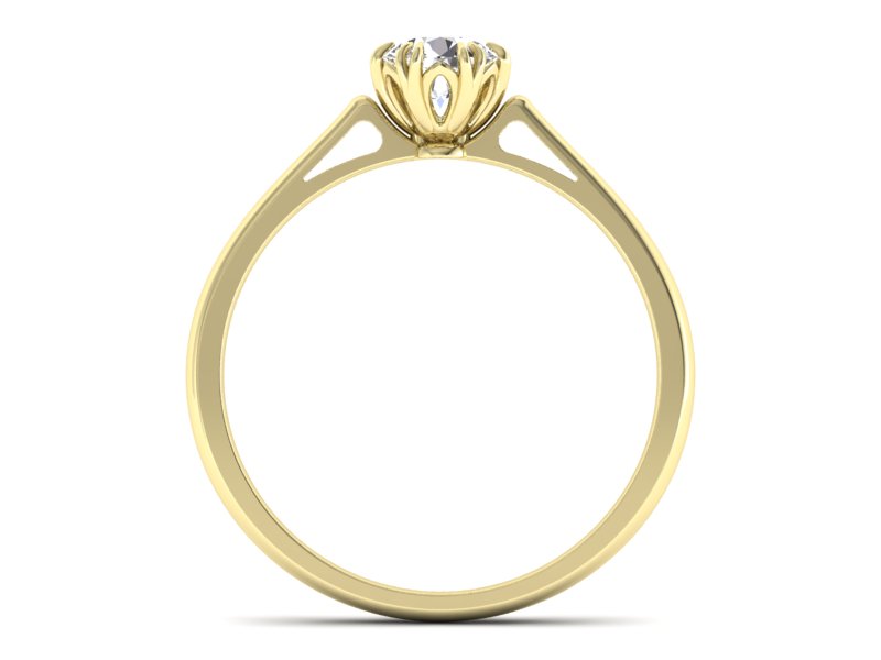 Złoty pierścionek z brylantem żółte złoto - p16603z — zdjęcie 2