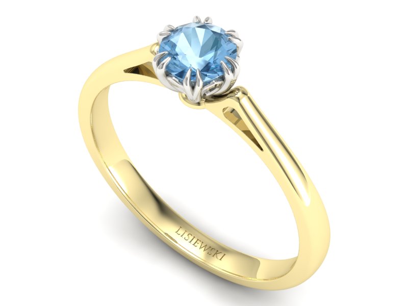 Pierścionek z topazem żółte białe złoto - p16603zbtp — zdjęcie 3