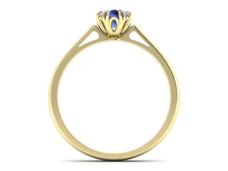 Złoty pierścionek z tanzanitem żółte złoto - p16603zt — zdjęcie 2