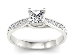 Ekskluzywny pierścionek diamentowy w białym złocie - p16604bx
