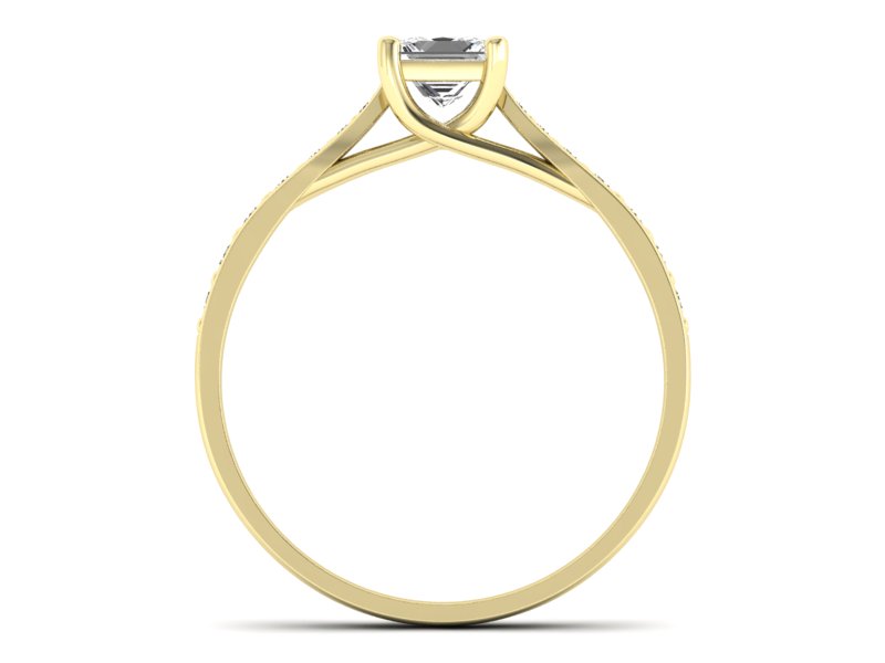 Złoty pierścionek z diamentami żółte złoto - p16604z — zdjęcie 2