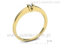 Złoty Pierścionek z brylantem żółte złoto próba 585 - p16610z- 3
