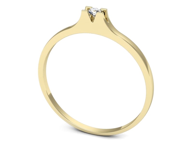 Złoty pierścionek z brylantem żółte złoto - p16611z — zdjęcie 3