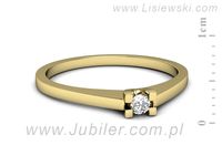 Złoty Pierścionek z brylantem żółte złoto próba 585 - p16612z- 2
