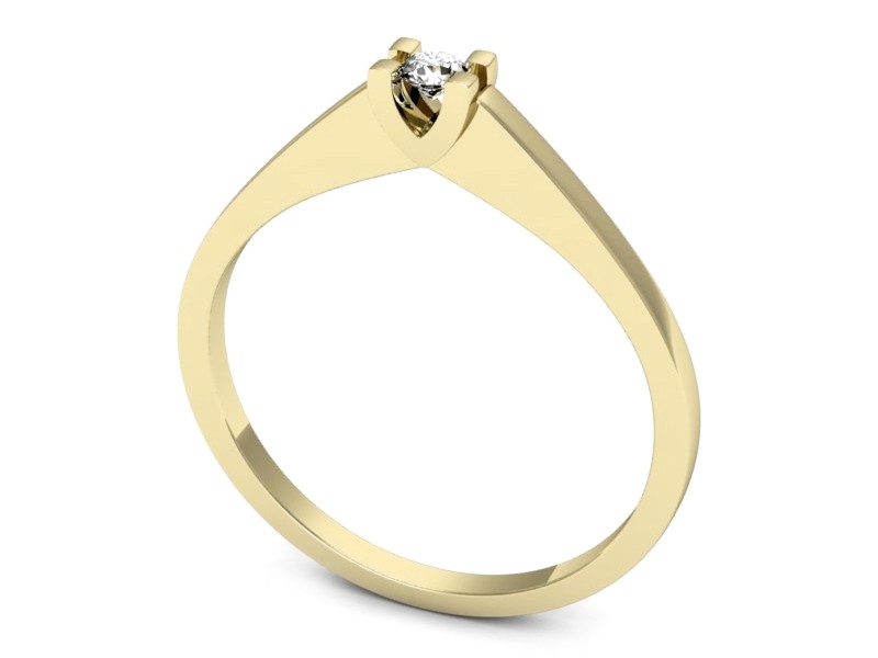 Złoty pierścionek z brylantem żółte złoto - p16612z — zdjęcie 3