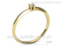 Złoty Pierścionek z brylantem żółte złoto próba 585 - p16615z- 3