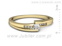 Złoty Pierścionek z brylantami złoto próby 585 żółte złoto - p16620z- 2