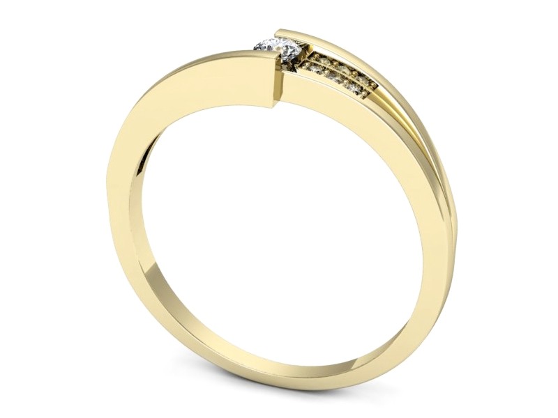 Złoty pierścionek z brylantami żółte złoto - p16620z — zdjęcie 3