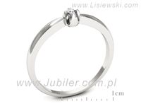 Złoty Pierścionek z brylantem białe złoto proba 585 - p16621b- 3