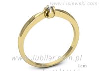 Złoty Pierścionek z brylantem żółte złoto próba 585 - p16621z- 3