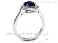 Pierścionek z szafirem białe złoto z brylantami gold 14k - p16623bsz- 3