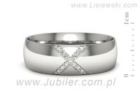 Pierscionek Obrączka z brylantami białe złoto próba 585 - p16624b- 2