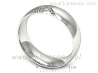 Pierscionek Obrączka z brylantami białe złoto próba 585 - p16624b- 3