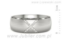 Pierscionek Obrączka z brylantami białe złoto próba 585 - p16624bmp- 2