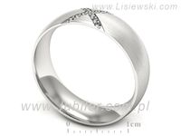 Pierscionek Obrączka z brylantami białe złoto próba 585 - p16624bmp- 3