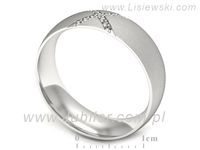 Pierscionek Obrączka z brylantami białe złoto próba 585 - p16624bms- 3