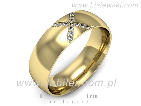 Obrączka z brylantami żółte złoto próba 585 - p16624z- 1