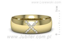 Obrączka z brylantami żółte złoto próba 585 - p16624z- 2