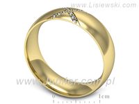Obrączka z brylantami żółte złoto próba 585 - p16624z- 3