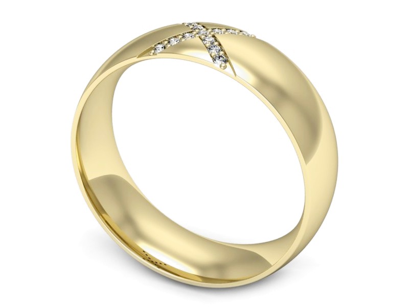 Obrączka z brylantami żółte złoto - p16624z — zdjęcie 3