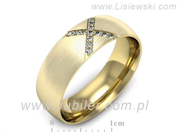 Obrączka z brylantami żółte złoto próba 585 - p16624zmp- 1