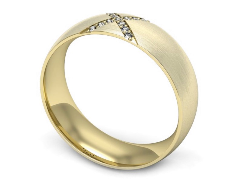 Obrączka z brylantami żółte złoto - p16624zmp — zdjęcie 3