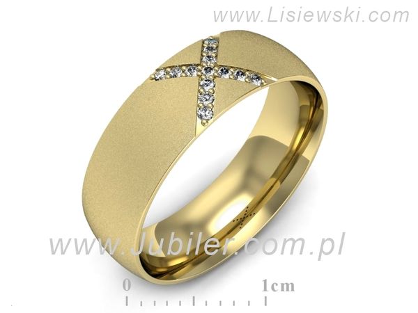 Obrączka z brylantami żółte złoto próba 585 - p16624zms- 1