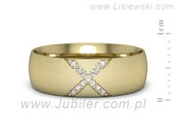 Obrączka z brylantami żółte złoto próba 585 - p16624zms- 2