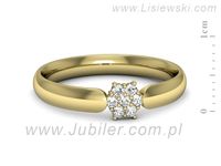 Złoty Pierścionek z brylantami złoto próby 585 żółte złoto - p16626z- 2