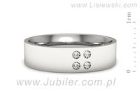 Pierscionek Obrączka z brylantami białe złoto próba 585 - p16627b- 2