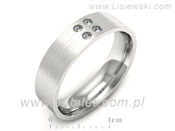 Pierscionek Obrączka z brylantami białe złoto próba 585 - p16627bmp- 1