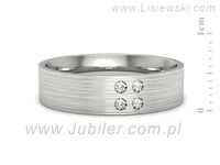 Pierscionek Obrączka z brylantami białe złoto próba 585 - p16627bmp- 2