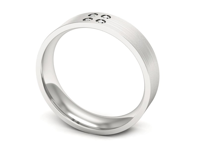 Pierścionek obrączka z brylantami białe złoto - p16627bmp — zdjęcie 3
