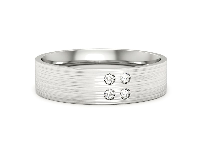 Pierścionek obrączka z brylantami białe złoto - p16627bmp — zdjęcie 2