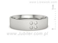 Pierscionek Obrączka z brylantami białe złoto próba 585 - p16627bms- 2