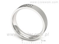 Pierscionek Obrączka z brylantami białe złoto próba 585 - p16627bms- 3