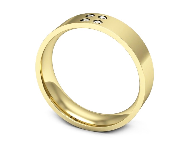 Obrączka z brylantami żółte złoto - p16627z — zdjęcie 3