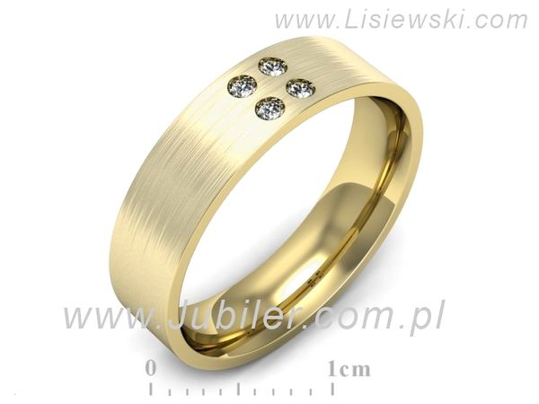 Obrączka z brylantami żółte złoto próba 585 - p16627zmp- 1