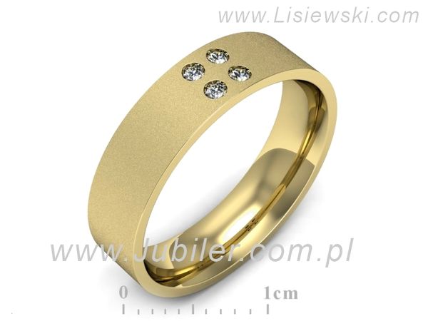Obrączka z brylantami żółte złoto próba 585 - p16627zms- 1