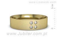 Obrączka z brylantami żółte złoto próba 585 - p16627zms- 2