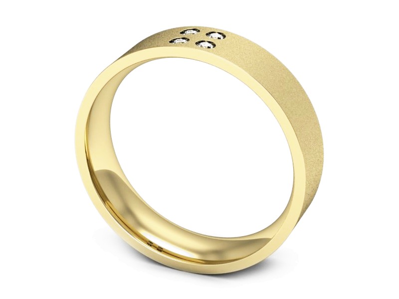Obrączka z brylantami żółte złoto - p16627zms — zdjęcie 3