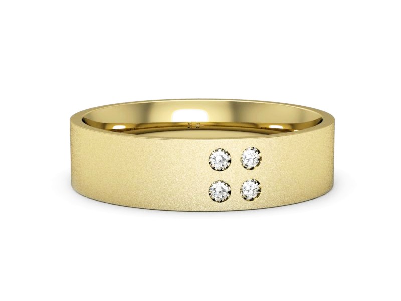 Obrączka z brylantami żółte złoto - p16627zms — zdjęcie 2