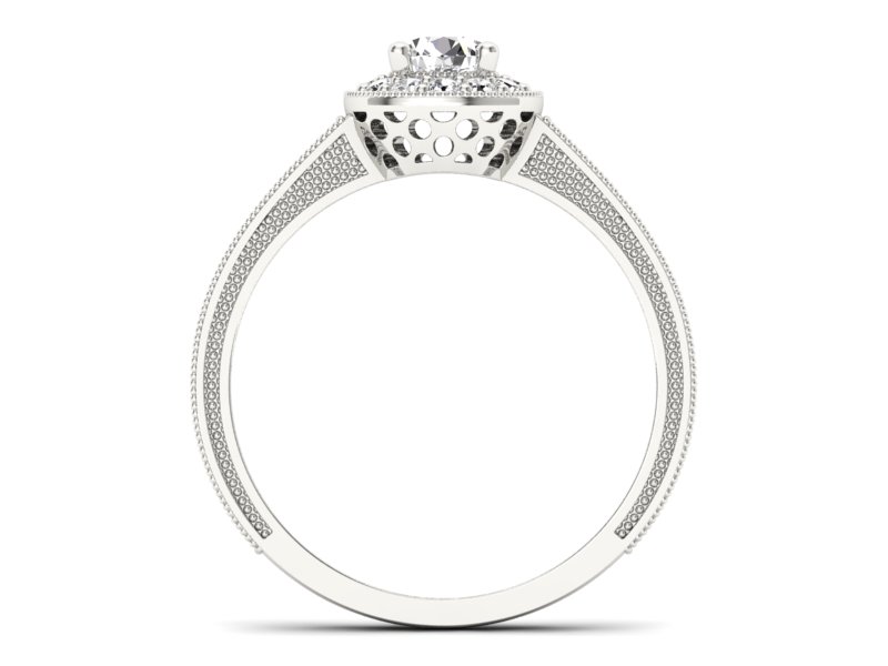 Złoty pierścionek z brylantami białe złoto - p16629b — zdjęcie 2