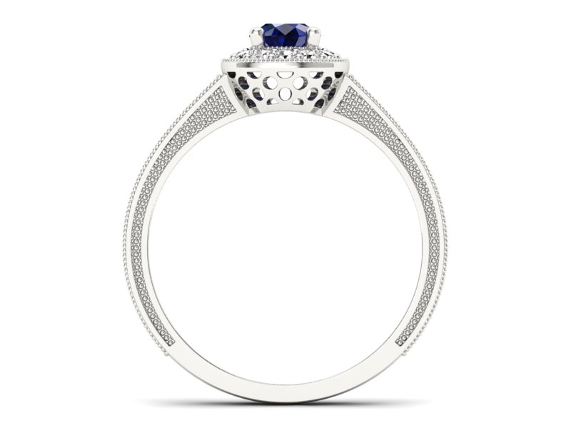 Pierścionek z szafirem i brylantami - p16629bsz — zdjęcie 2