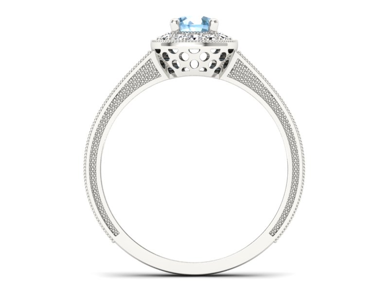 Pierścionek z topazem i brylantami białe złoto - p16629btp — zdjęcie 2